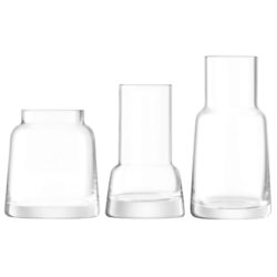 LSA International Chimney Mini Vases, Set of 3, Clear